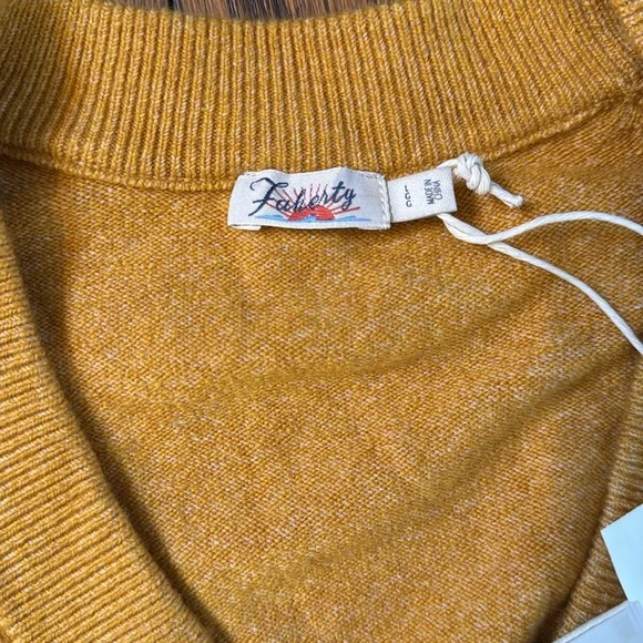 Faherty Jackson Cardigan, NWT, Large, Gold Heather - Picture 2 of 5